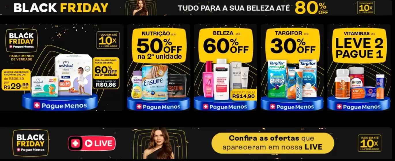 Catálogo Farmácias Pague Menos | Black friday , tudo para a sea beleza ate 80% off! | 2025-11-20T00:00:00.000Z - 2025-11-30T00:00:00.000Z