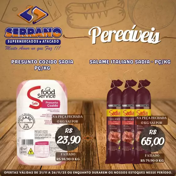 Catálogo Serrano Supermercado em Itaitinga | Encarte Serrano Supermercado | 2025-11-21T00:00:00.000Z - 2025-11-26T00:00:00.000Z
