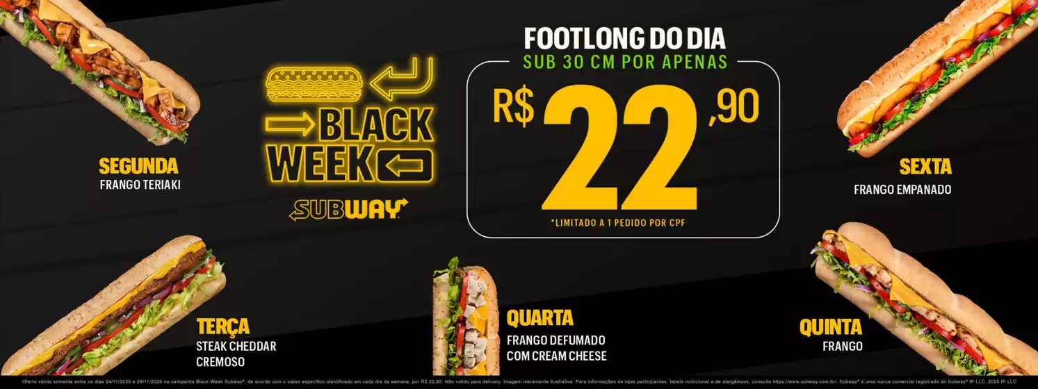 Catálogo Subway | Black Week | 2025-11-26T00:00:00.000Z - 2025-11-28T00:00:00.000Z