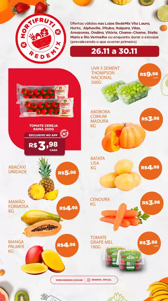 Catálogo Rede Mix em São Paulo | Hortifruti  | 2025-11-26T00:00:00.000Z - 2025-11-30T00:00:00.000Z