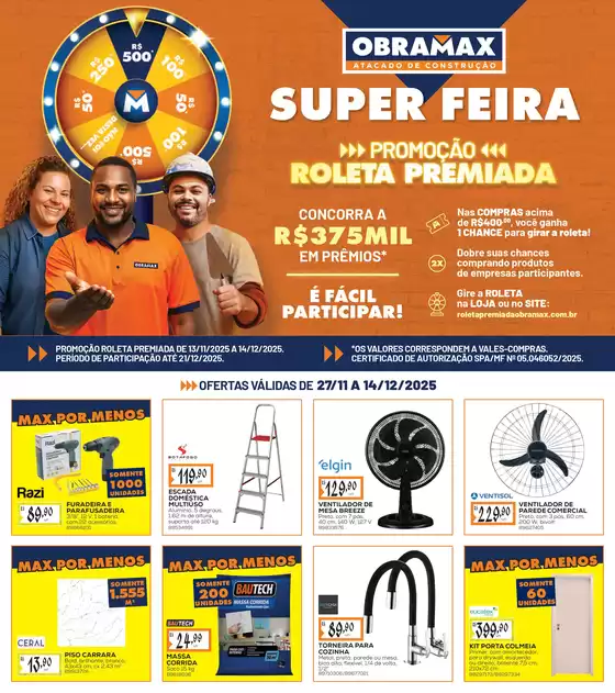 Catálogo Obramax em Farroupilha | Ofertas exclusivas para nossos clientes | 2025-11-27T00:00:00.000Z - 2025-12-14T00:00:00.000Z