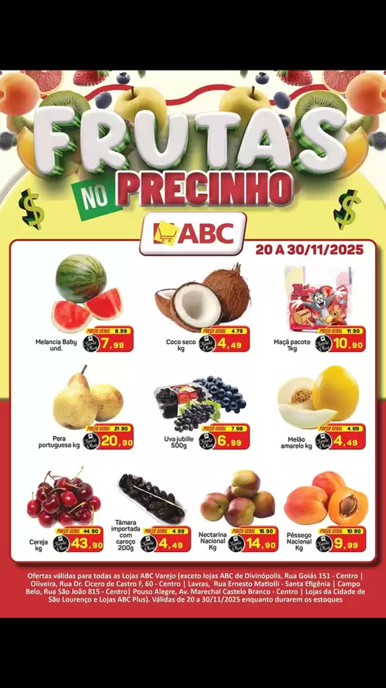 Catálogo Supermercados ABC em Betim | Frutas No Precinho | 2025-11-27T00:00:00.000Z - 2025-11-30T00:00:00.000Z