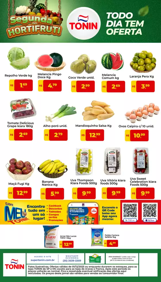 Catálogo Tonin Superatacado em Santos | Segunda Do Hortifruti | 2025-12-01T00:00:00.000Z - 2025-12-01T00:00:00.000Z