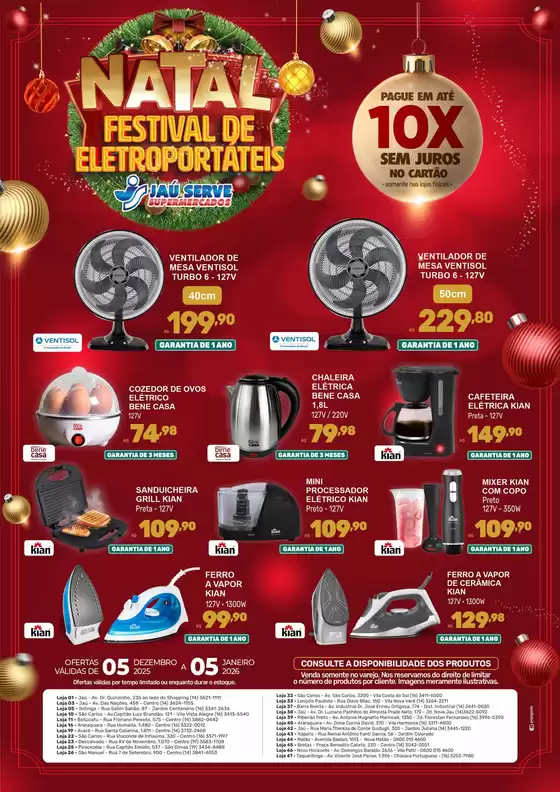 Catálogo Supermercados Jaù Serve em Congonhas | Festival De Eletroportáteis | 2025-12-05T00:00:00.000Z - 2026-01-05T00:00:00.000Z