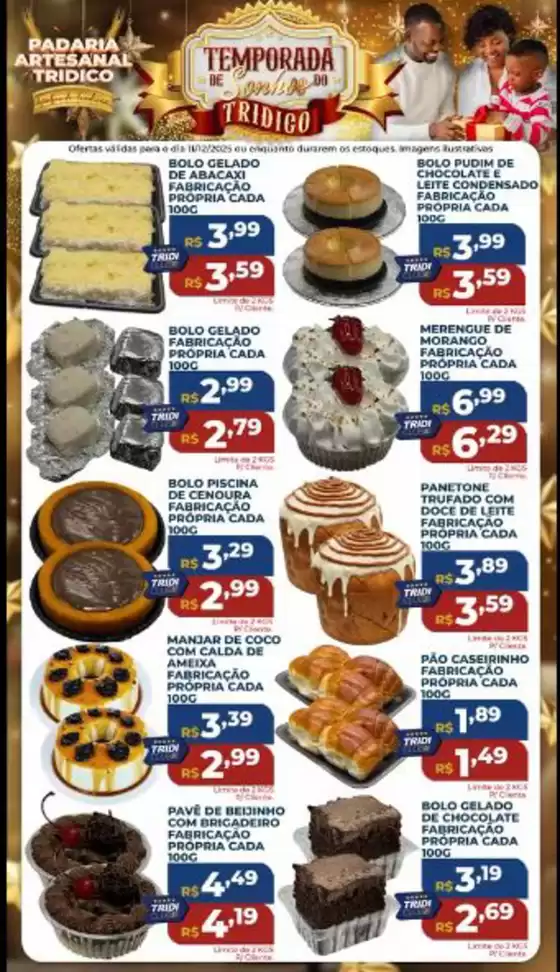 Catálogo Supermercados Tridico em Itaquaquecetuba | Ofertas Padaria – Quinta | 2025-12-11T00:00:00.000Z - 2025-12-11T00:00:00.000Z