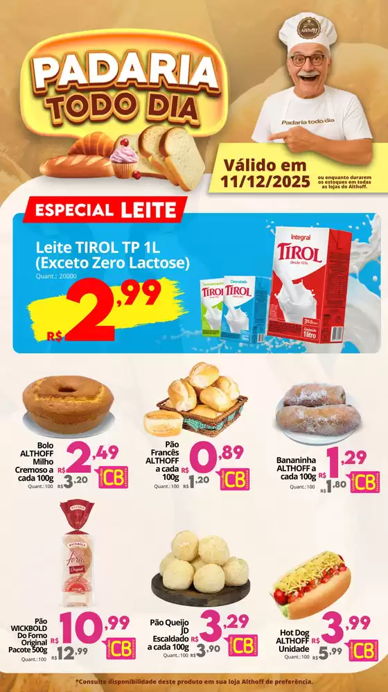 Catálogo Althoff Supermercados em Nova Iguaçu | Padaria Todo Dia com LEITE!. | 2025-12-11T00:00:00.000Z - 2025-12-11T00:00:00.000Z