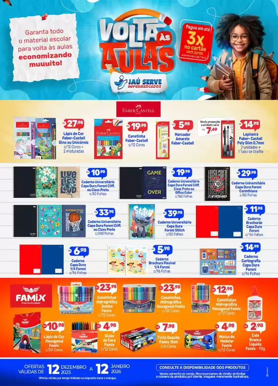 Catálogo Supermercados Jaù Serve em Bom Jesus da Lapa | Volta Às Aulas | 2025-12-12T00:00:00.000Z - 2026-01-12T00:00:00.000Z