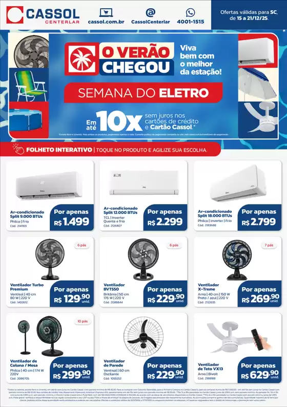 Catálogo Cassol em Viamão | Encarte Cassol | 2025-12-15T00:00:00.000Z - 2025-12-21T00:00:00.000Z