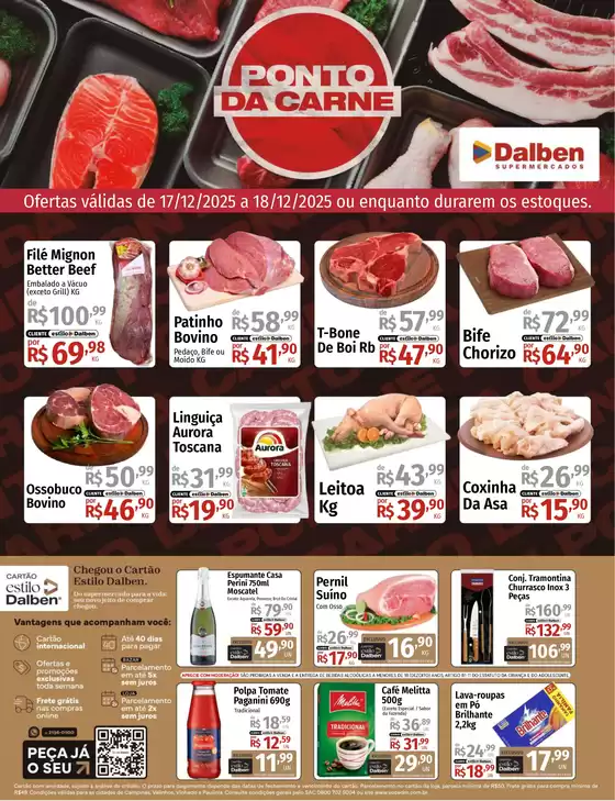Catálogo Supermercado Dalben em Ribeirão das Neves | Ponto da Carne | 2025-12-17T00:00:00.000Z - 2025-12-18T00:00:00.000Z
