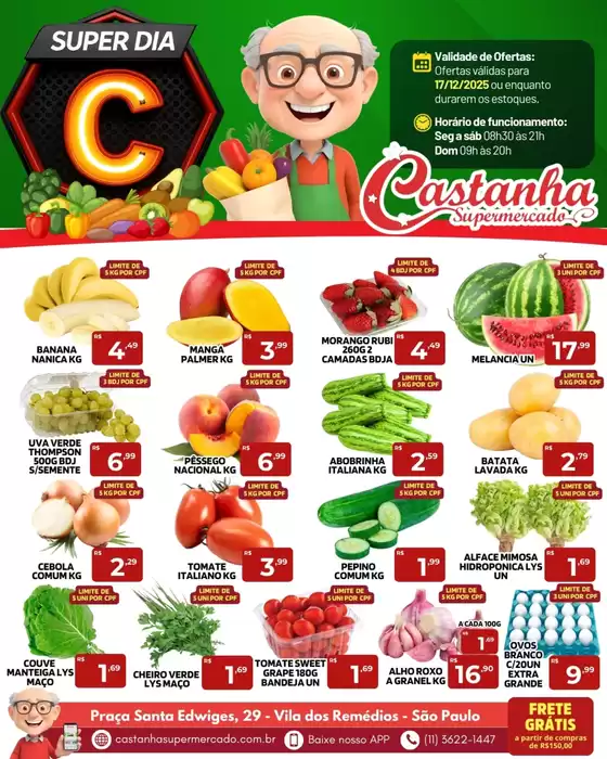 Catálogo Supermercado Castanha em Guapimirim | Descontos e promoções | 2025-12-17T00:00:00.000Z - 2025-12-17T00:00:00.000Z
