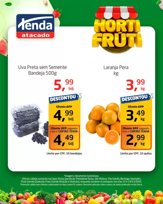 Catálogo Tenda Atacado em São Bernardo do Campo | Hortifruti  | 2025-12-23T00:00:00.000Z - 2025-12-24T00:00:00.000Z
