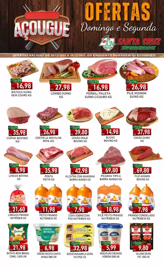 Catálogo Santa Cruz Supermercados em Sete Lagoas | Ofertas acougue | 2025-12-29T00:00:00.000Z - 2025-12-29T00:00:00.000Z