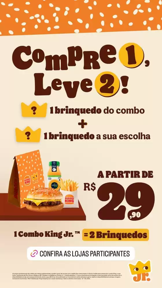Catálogo Burger King em Sete Lagoas | Compre 1 Leve 2 | 2026-01-05T00:00:00.000Z - 2026-01-19T00:00:00.000Z