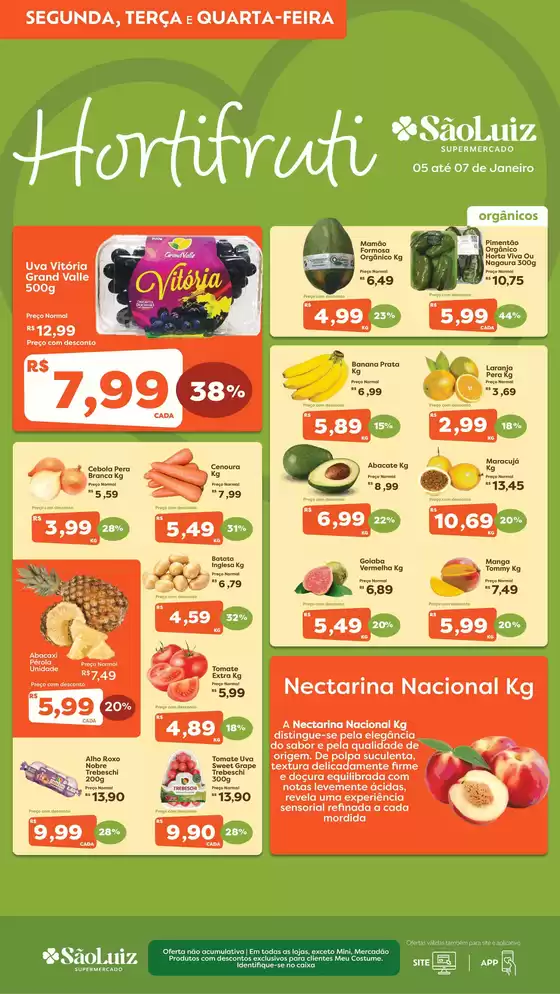Catálogo Mercadinhos São Luiz | Hortifrúti | 2026-01-05T00:00:00.000Z - 2026-01-07T00:00:00.000Z
