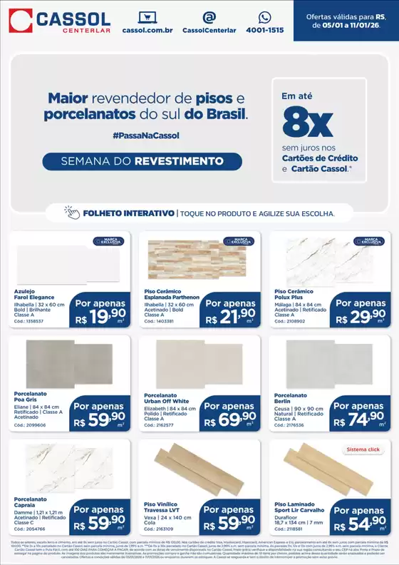 Catálogo Cassol | Ofertas exclusivas | 2026-05-01T00:00:00.000Z - 2026-11-01T00:00:00.000Z
