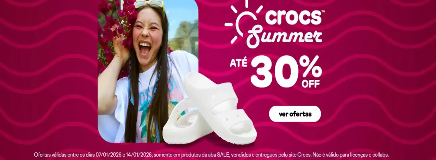 Catálogo Crocs em Guarulhos | Até 30% Off | 2026-01-08T00:00:00.000Z - 2026-01-14T00:00:00.000Z