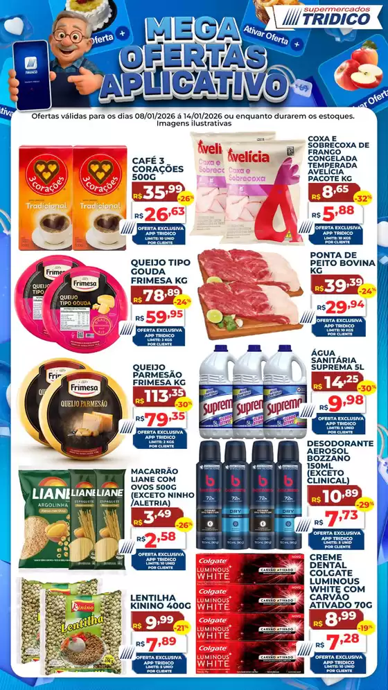 Catálogo Supermercados Tridico em Volta Redonda | Mega Ofertas Aplicativo | 2026-01-08T00:00:00.000Z - 2026-01-14T00:00:00.000Z