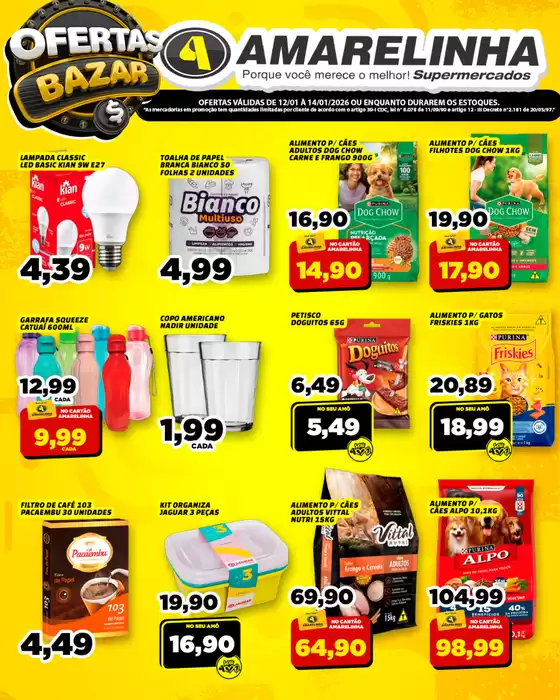 Catálogo Amarelinha Supermercados em Colina | Ofertas Bazar | 2026-01-12T00:00:00.000Z - 2026-01-14T00:00:00.000Z