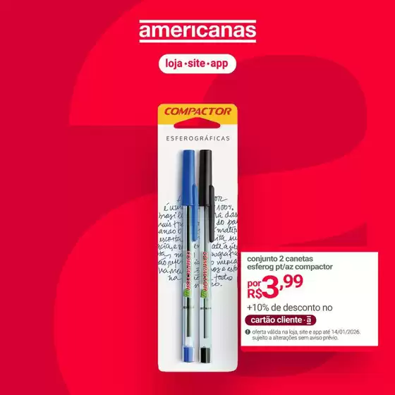 Catálogo Lojas Americanas em Santo André | Nossas melhores pechinchas | 2026-01-13T00:00:00.000Z - 2026-01-14T00:00:00.000Z