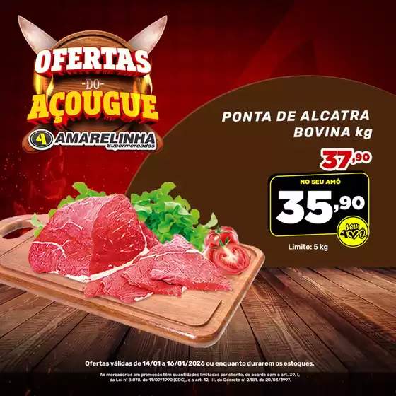 Catálogo Amarelinha Supermercados | OFERTAS -DO- AÇOÜGUE | 2026-01-14T00:00:00.000Z - 2026-01-16T00:00:00.000Z