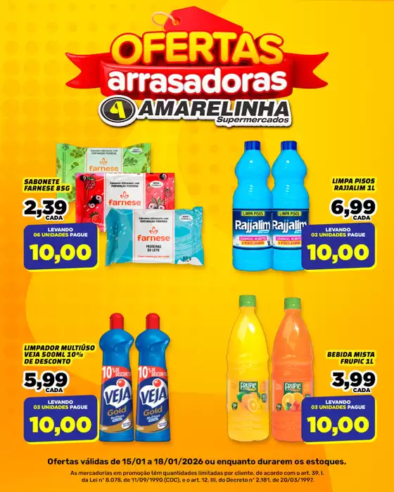 Catálogo Amarelinha Supermercados em São Paulo | Ofertas Arrasadoras | 2026-01-15T00:00:00.000Z - 2026-01-18T00:00:00.000Z