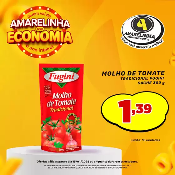 Catálogo Amarelinha Supermercados em São Paulo | AMARELINHA tem ECONOMIA | 2026-01-15T00:00:00.000Z - 2026-01-15T00:00:00.000Z