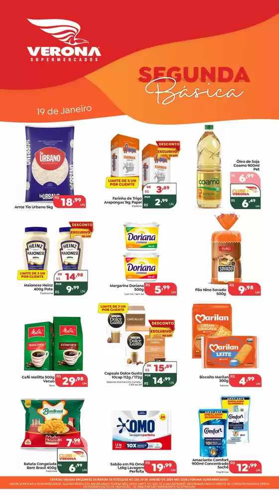 Catálogo Verona Supermercados em Itaquaquecetuba | Encarte Verona Supermercados | 2026-01-19T00:00:00.000Z - 2026-01-19T00:00:00.000Z