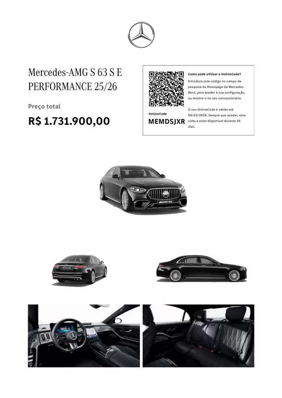 Catálogo Mercedes-Benz | Mercedes-AMG S 63 S E PERFORMANCE 25/26 | 2026-01-20T00:00:00.000Z - 2026-12-31T00:00:00.000Z