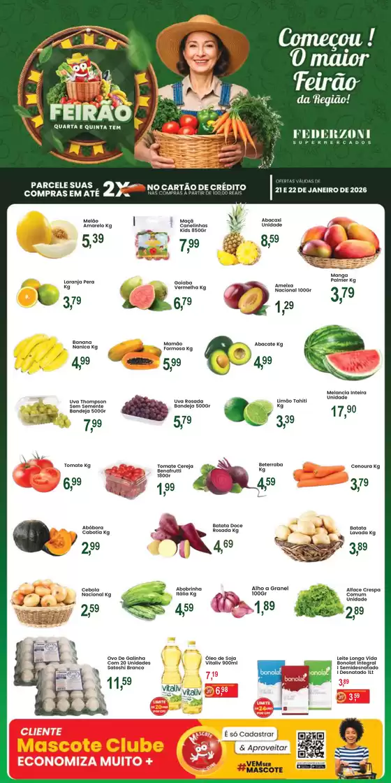 Catálogo Federzoni Supermercados em Taubaté | Feirão quarta e qunita tem | 2026-01-21T00:00:00.000Z - 2026-01-22T00:00:00.000Z