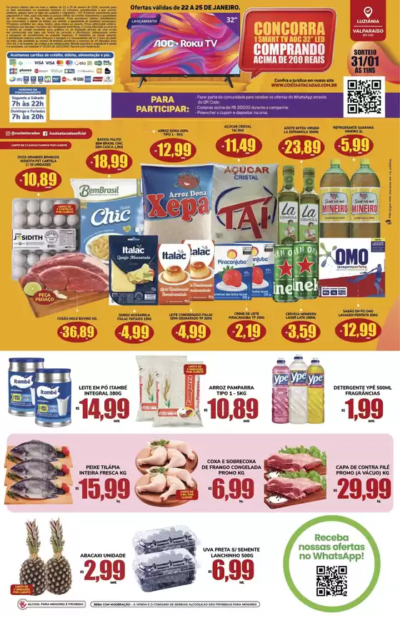 Catálogo Costa Atacadão em Aracruz | Melhores ofertas para compradores econômicos | 2026-01-22T00:00:00.000Z - 2026-01-25T00:00:00.000Z