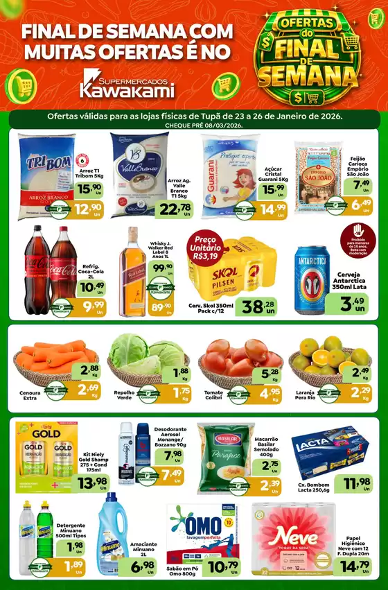 Catálogo Supermercados Kawakami em Guarapari | Fim De Semana Ofertas  | 2026-01-23T00:00:00.000Z - 2026-01-26T00:00:00.000Z