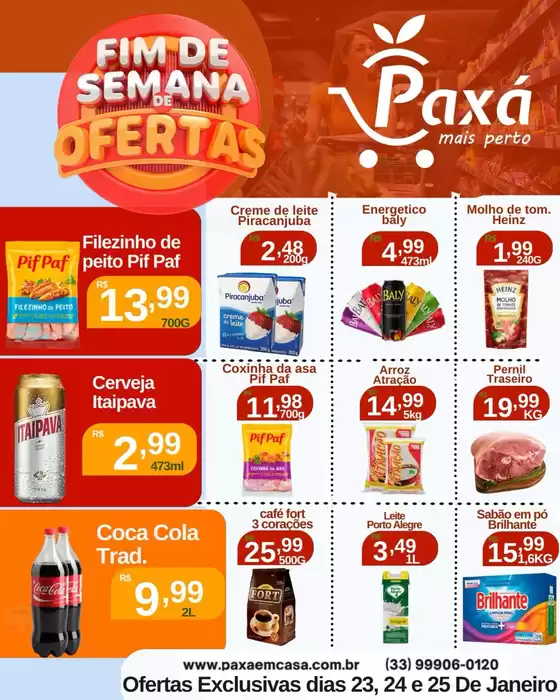 Catálogo Paxá Supermercados em Guarapari | Fim De Semana Ofertas  | 2026-01-23T00:00:00.000Z - 2026-01-25T00:00:00.000Z