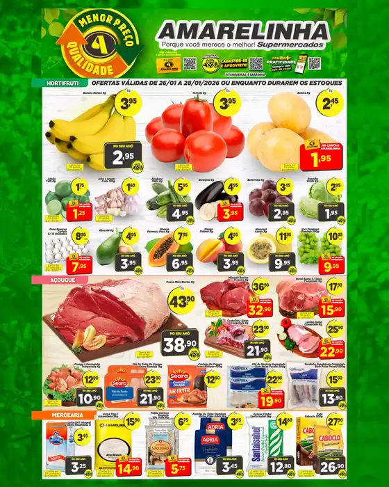 Catálogo Amarelinha Supermercados em São Paulo | Qualidade Menor Preço | 2026-01-26T00:00:00.000Z - 2026-01-28T00:00:00.000Z