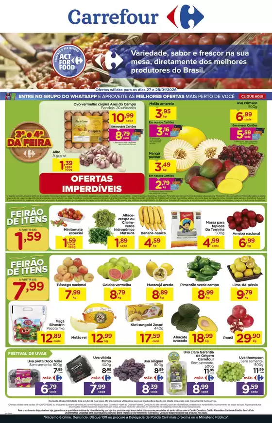 Catálogo Carrefour em Claraval | Melhores ofertas para todos os caçadores de pechinchas | 2026-01-27T00:00:00.000Z - 2026-01-28T00:00:00.000Z