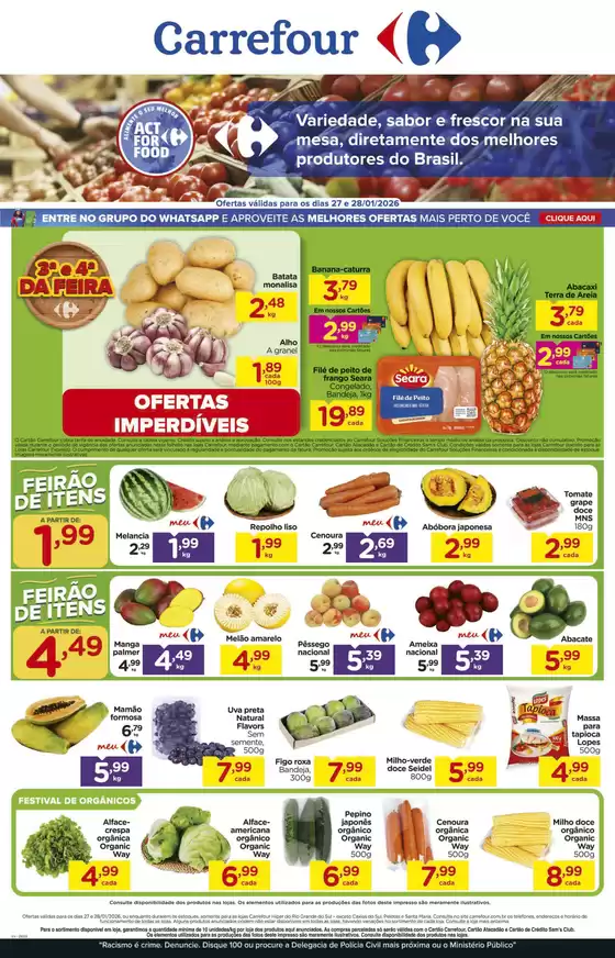 Catálogo Carrefour em Claraval | Pechinchas e ofertas atuais | 2026-01-27T00:00:00.000Z - 2026-01-28T00:00:00.000Z
