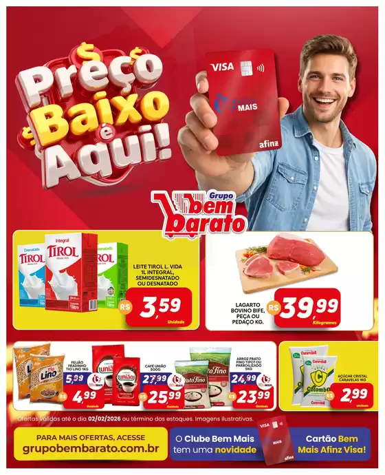 Catálogo Supermercado Bem Barato | Preço Baixo E Aqui | 2026-01-27T00:00:00.000Z - 2026-02-02T00:00:00.000Z