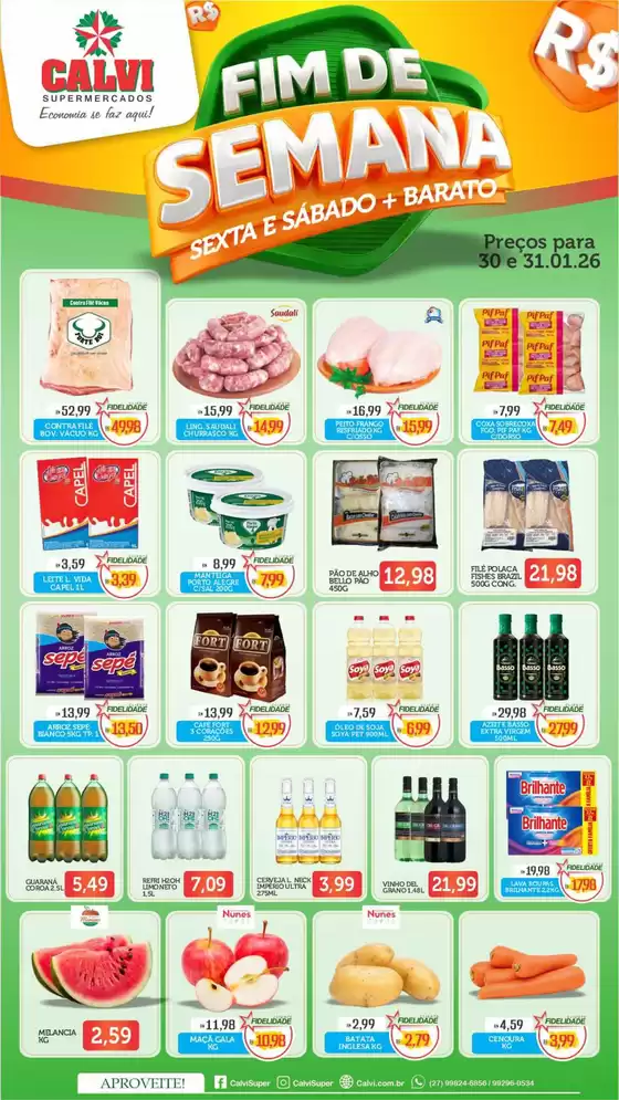Catálogo Calvi Supermercados em Cidreira | Fim De Semana | 2026-01-30T00:00:00.000Z - 2026-01-31T00:00:00.000Z