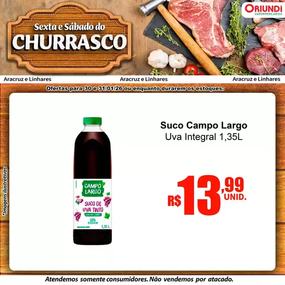 Catálogo Oriundi em Formiga | Sexta e sabado do churrasco | 2026-01-30T00:00:00.000Z - 2026-01-31T00:00:00.000Z