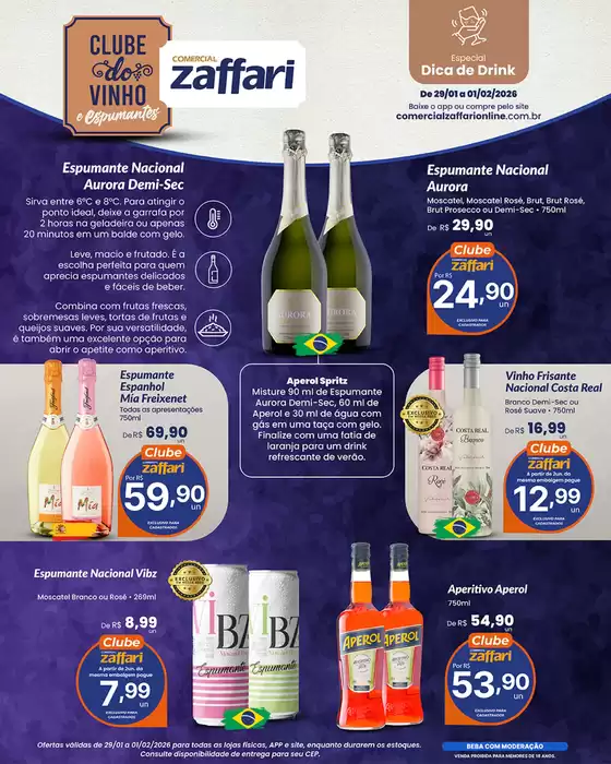 Catálogo Comercial Zaffari em Dois Vizinhos | CLUBE DO VINHO - 29/01 A 01/02/2026 - TODAS AS LOJAS | 2026-01-29T00:00:00.000Z - 2026-02-01T00:00:00.000Z