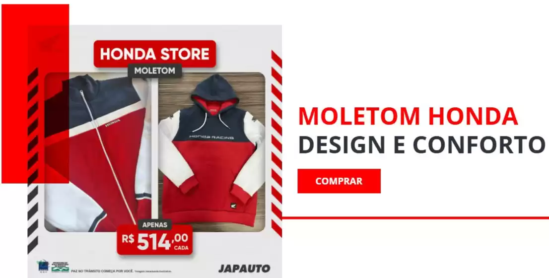Catálogo Japauto em Capanema PR | Moletom Honda | 2026-01-30T00:00:00.000Z - 2026-03-02T00:00:00.000Z