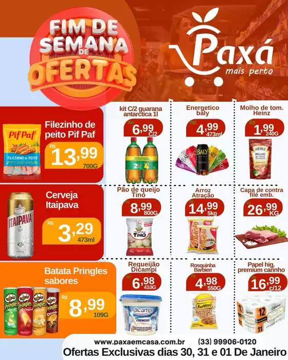 Catálogo Paxá Supermercados em Nova Lima | Fim De Semana  | 2026-01-30T00:00:00.000Z - 2026-02-01T00:00:00.000Z