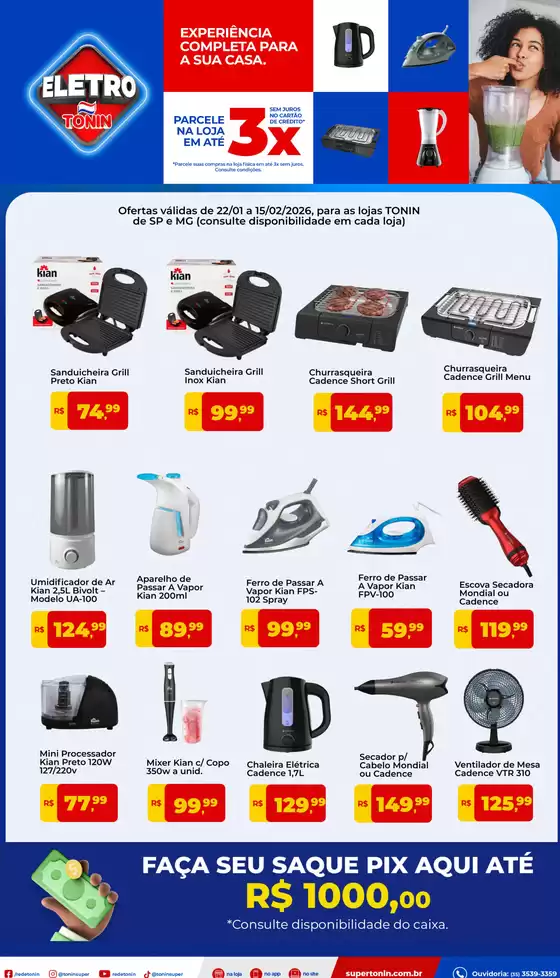 Catálogo Tonin Superatacado em Santo André | Ofertas Eletrodomésticos | 2026-02-02T00:00:00.000Z - 2026-02-15T00:00:00.000Z