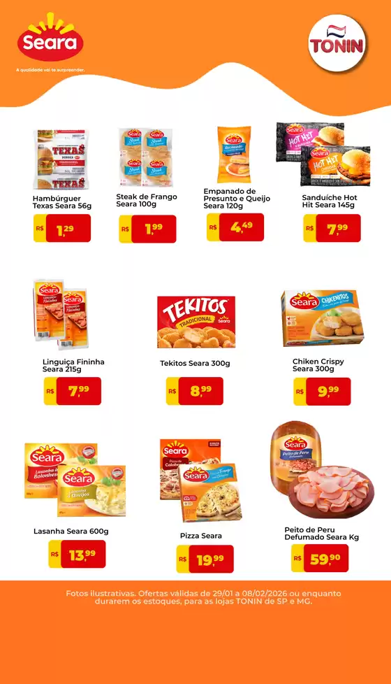 Catálogo Tonin Superatacado em Mário Campos | Ofertas Seara | 2026-02-02T00:00:00.000Z - 2026-02-08T00:00:00.000Z