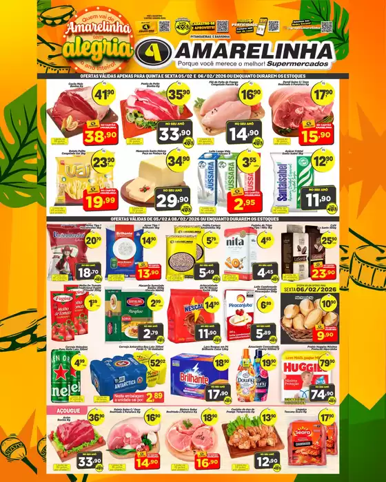 Catálogo Amarelinha Supermercados em São Pedro | AMARELINHA tem Alegria | 2026-02-05T00:00:00.000Z - 2026-02-08T00:00:00.000Z