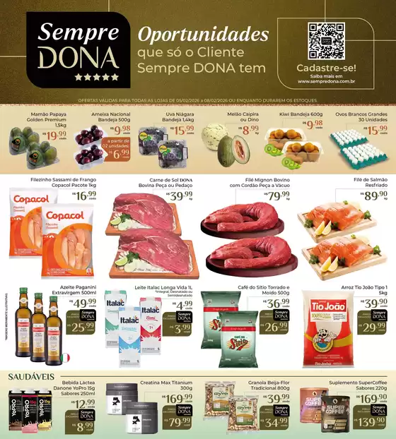 Catálogo Dona de Casa Supermercados em Ribeirão Preto | Sempre Dona | 2026-02-05T00:00:00.000Z - 2026-02-08T00:00:00.000Z