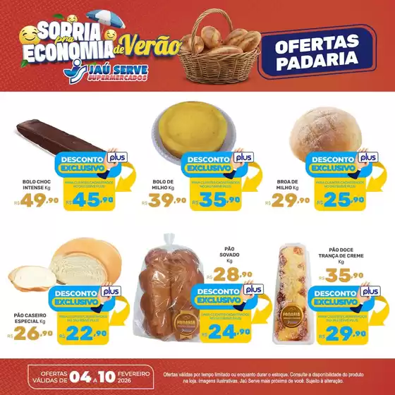 Catálogo Supermercados Jaù Serve em Igaraçu do Tietê | Ofertas Padaria | 2026-02-06T00:00:00.000Z - 2026-02-10T00:00:00.000Z