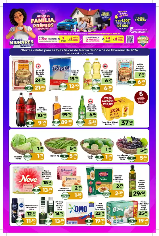Catálogo Supermercados Kawakami em Barra dos Coqueiros | Ofertas - Marília | 2026-02-06T00:00:00.000Z - 2026-02-09T00:00:00.000Z