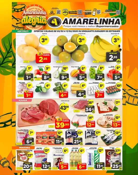 Catálogo Amarelinha Supermercados | AMARELINHA tem Alegria | 2026-02-09T00:00:00.000Z - 2026-02-11T00:00:00.000Z