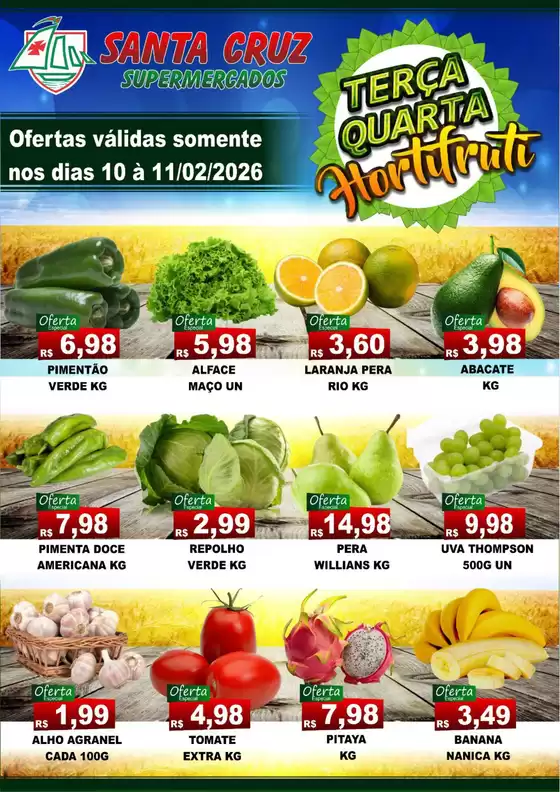 Catálogo Santa Cruz Supermercados em Rio Claro | Hortifruti  | 2026-02-10T00:00:00.000Z - 2026-02-11T00:00:00.000Z