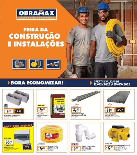 Catálogo Obramax em Guarulhos | Ofertas para caçadores de pechinchas | 2026-02-12T00:00:00.000Z - 2026-03-15T00:00:00.000Z